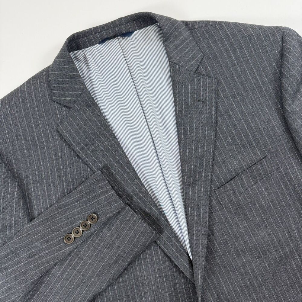 Brooks Brothers Explorer Regent Fit Gray Pinstripe Wool Blazer 46R